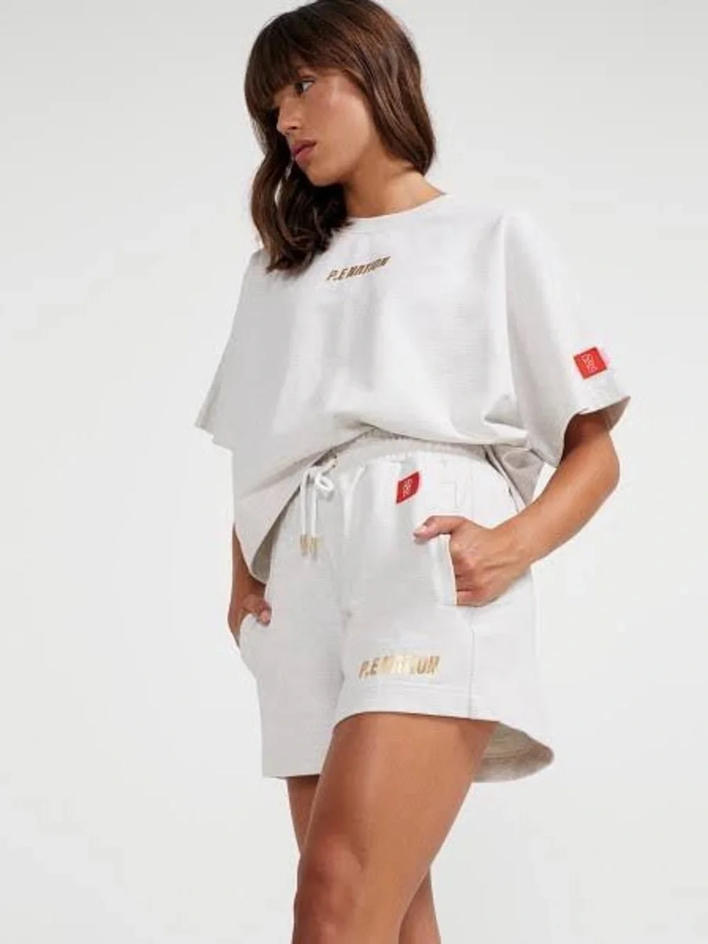 P.E Nation Sweeper Grey Marl Shorts